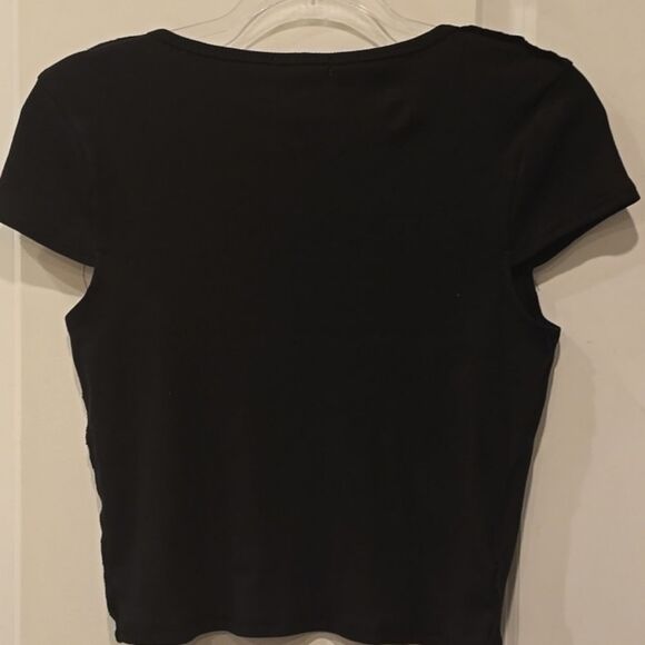 Full Tilt  Square Neck Seamed Tee- Black - Picture 7 of 7